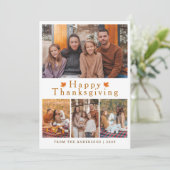 Elegant Modern Happy Thanksgiving Autumn Photo シーズンカード (スタンド正面)