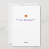 Elegant Modern Happy Thanksgiving Autumn Photo シーズンカード (裏面)