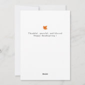 Elegant Modern Happy Thanksgiving Autumn Photo シーズンカード (裏面)