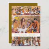 Elegant Modern Happy Thanksgiving Autumn Photo シーズンカード (正面/裏面)