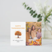 Elegant Modern Happy Thanksgiving Autumn Photo シーズンポストカード (スタンド正面)