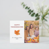 Elegant Modern Happy Thanksgiving Autumn Photo シーズンポストカード (スタンド正面)