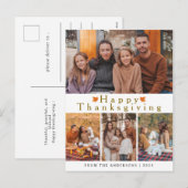 Elegant Modern Happy Thanksgiving Autumn Photo シーズンポストカード (正面/裏面)