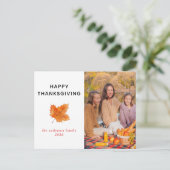 Elegant Modern Happy Thanksgiving Autumn Photo シーズンポストカード (スタンド正面)