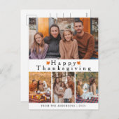 Elegant Modern Happy Thanksgiving Autumn Photo シーズンポストカード (正面/裏面)