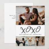 Elegant Modern Happy Valentine's Day 4 Photo シーズンカード (正面/裏面)