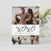 Elegant Modern Happy Valentine's Day 4 Photo シーズンカード (スタンド正面)