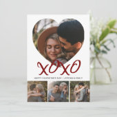 Elegant Modern Happy Valentine's Day 4 Photo シーズンカード (スタンド正面)