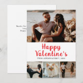 Elegant Modern Happy Valentine's Day 4 Photo シーズンカード (正面/裏面)