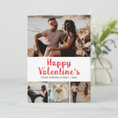 Elegant Modern Happy Valentine's Day 4 Photo シーズンカード (スタンド正面)