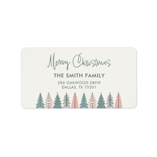 Elegant Modern Holiday Christmas ラベル (正面)