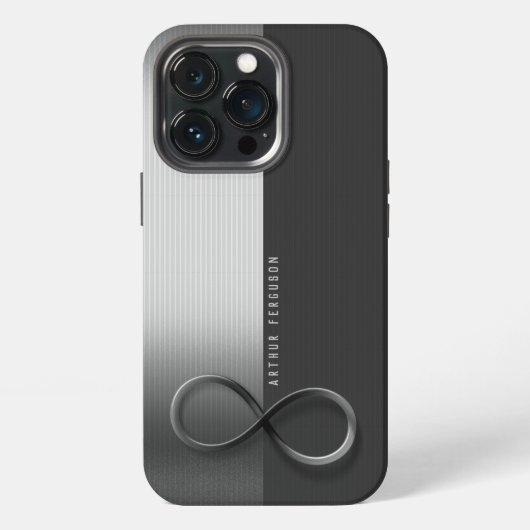 Elegant Modern Infinity | Silver Gray iPhoneケース (裏面)