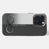 Elegant Modern Infinity | Silver Gray iPhoneケース (裏面横)