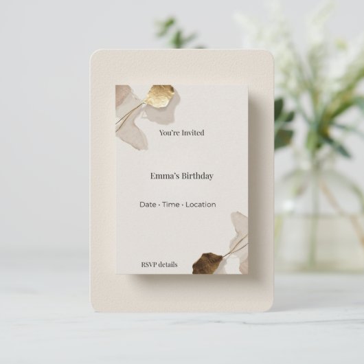 Elegant Modern Invitation Card Minimal Luxury Even 招待状 (スタンド正面)