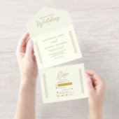 Elegant Modern Ivory Minimalist Wedding オールインワン招待状 (切り取り部)