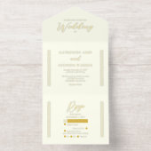 Elegant Modern Ivory Minimalist Wedding オールインワン招待状 (内側)