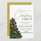 Elegant Modern Joy Christmas Party 招待状 (正面/裏面)
