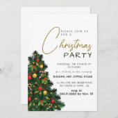 Elegant Modern Joy Christmas Party 招待状 (正面/裏面)