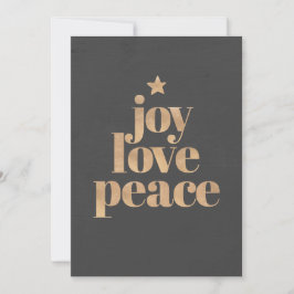 Elegant Modern Joy, Love & Peace Christmas シーズンカード