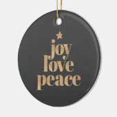 Elegant Modern Joy, Love & Peace Christmas セラミックオーナメント (左)