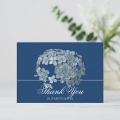 Elegant Modern Light Blue Floral Cluster Thank You サンキューカード (スタンド正面)