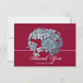 Elegant Modern Light Blue Floral Cluster Thank You サンキューカード (正面)