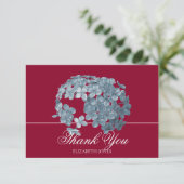 Elegant Modern Light Blue Floral Cluster Thank You サンキューカード (スタンド正面)