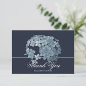 Elegant Modern Light Blue Floral Cluster Thank You サンキューカード (スタンド正面)