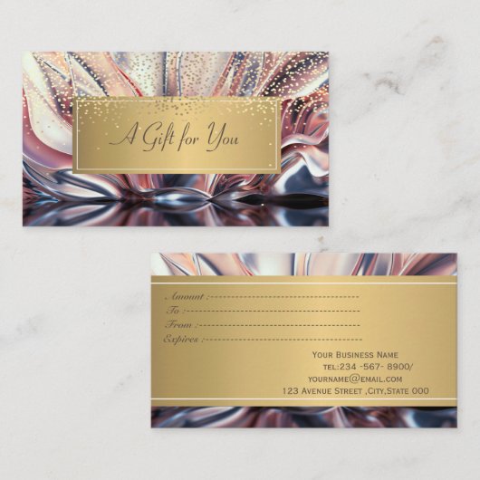 Elegant Modern Luxury Gold Confetti Abstract 割引カード (正面/裏面)