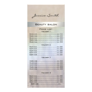 Elegant modern luxury pearl holographic menu card ラックカード