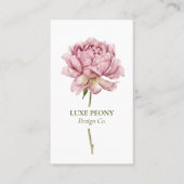 Elegant Modern Luxury Peony Watercolor Floral 名刺 (正面)