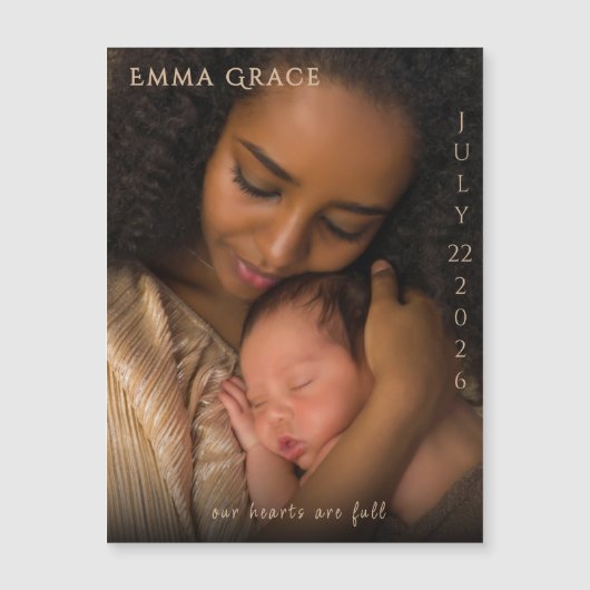 Elegant Modern Magnetic Birth Announcement  (正面)