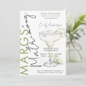 Elegant Modern Margs and Matrimony Bridal Shower 招待状 (スタンド正面)