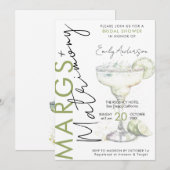 Elegant Modern Margs and Matrimony Bridal Shower 招待状 (正面/裏面)