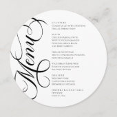Elegant modern Menu Black and White メニュー (正面)