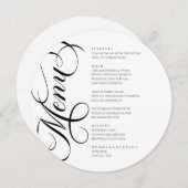 Elegant modern Menu Black and White メニュー (正面/裏面)