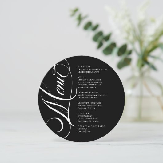 Elegant modern Menu Black and White メニュー (スタンド正面)