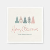 Elegant Modern Merry Christmas スタンダードカクテルナプキン (正面)