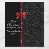 Elegant Modern Merry Christmas Design ワインラベル (シングルラベル)