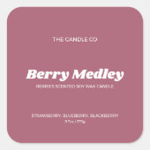 Elegant Modern Minimal Blush Pink Candle  スクエアシール (正面)