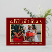 Elegant Modern Minimal Christmas | Modern Family 箔シーズンカード (立ち正面)