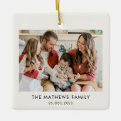 Elegant Modern Minimal Family Photo Christmas セラミックオーナメント (正面)
