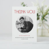 Elegant modern minimal red black & grey typescript サンキューカード (スタンド正面)