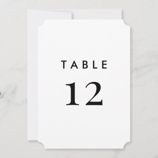 Elegant Modern Minimal Wedding Table Number Cards (裏面)