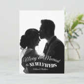 Elegant Modern Minimalist Black And White Newlywed シーズンカード (スタンド正面)