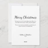 Elegant Modern Minimalist Black And White Newlywed シーズンカード (裏面)