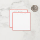 Elegant Modern Minimalist Blush Pink & White Name ノートカード (正面/裏面インサイチュ)