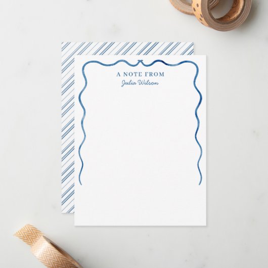 Elegant Modern Minimalist Chic Personal Stationary ノートカード (正面/裏面インサイチュ)