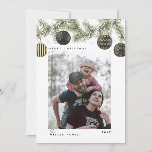 Elegant Modern Minimalist Christmas シーズンカード (正面)