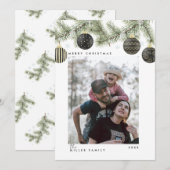 Elegant Modern Minimalist Christmas シーズンカード (正面/裏面)